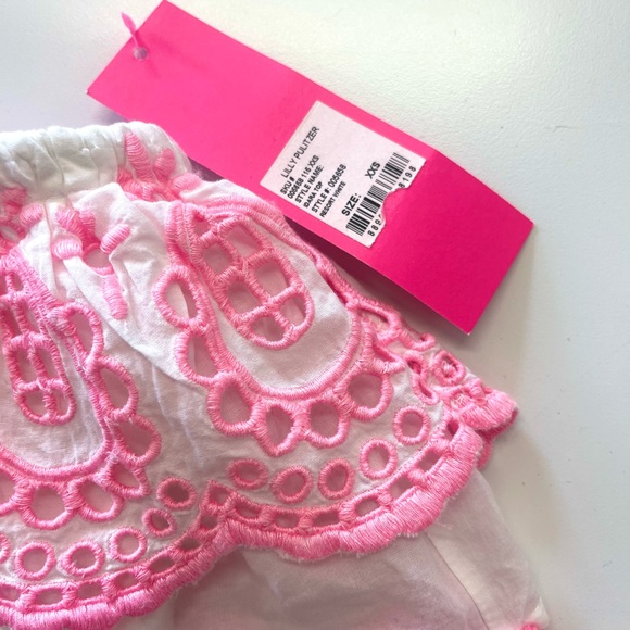NWT Lilly Pulitzer One Shoulder Embroidered Idara Resort Top XXS - Picture 11 of 14